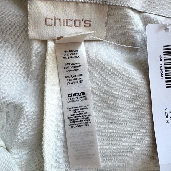 NWT Chico’s Juliet Ankle Pants Basic Ecru Size 1.5 US 10 Ultimate Fit Stretch - Picture 4 of 10